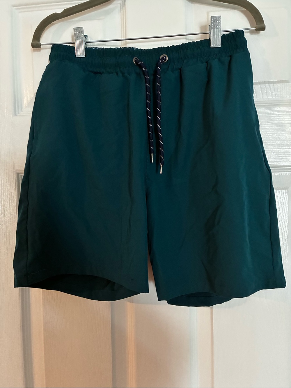 Men's Teal Swim Trunks - Elastic Waist Swim Shorts